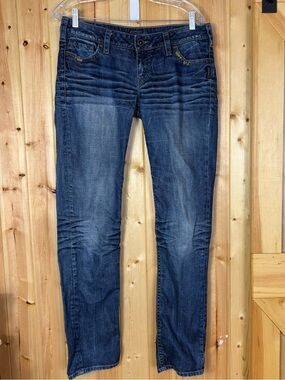 Silver Krista Jeans Embroidered Flap Pocket Bootcut Boho Western Y2K distressed